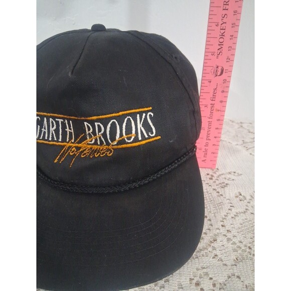 Vtg 90s Garth Brooks No Fences Snapback Rope Hat Cap Adult Black Trucker Country - Picture 5 of 9